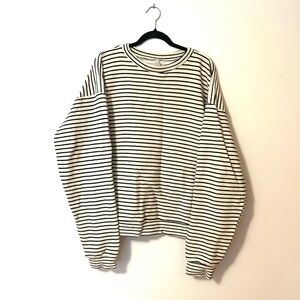 American Apparel Oversized Striped Black and White Sweater M